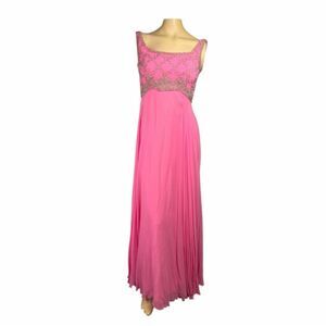 Vintage Pink Beaded Chiffon Evening Gown – Ruth’s Originals